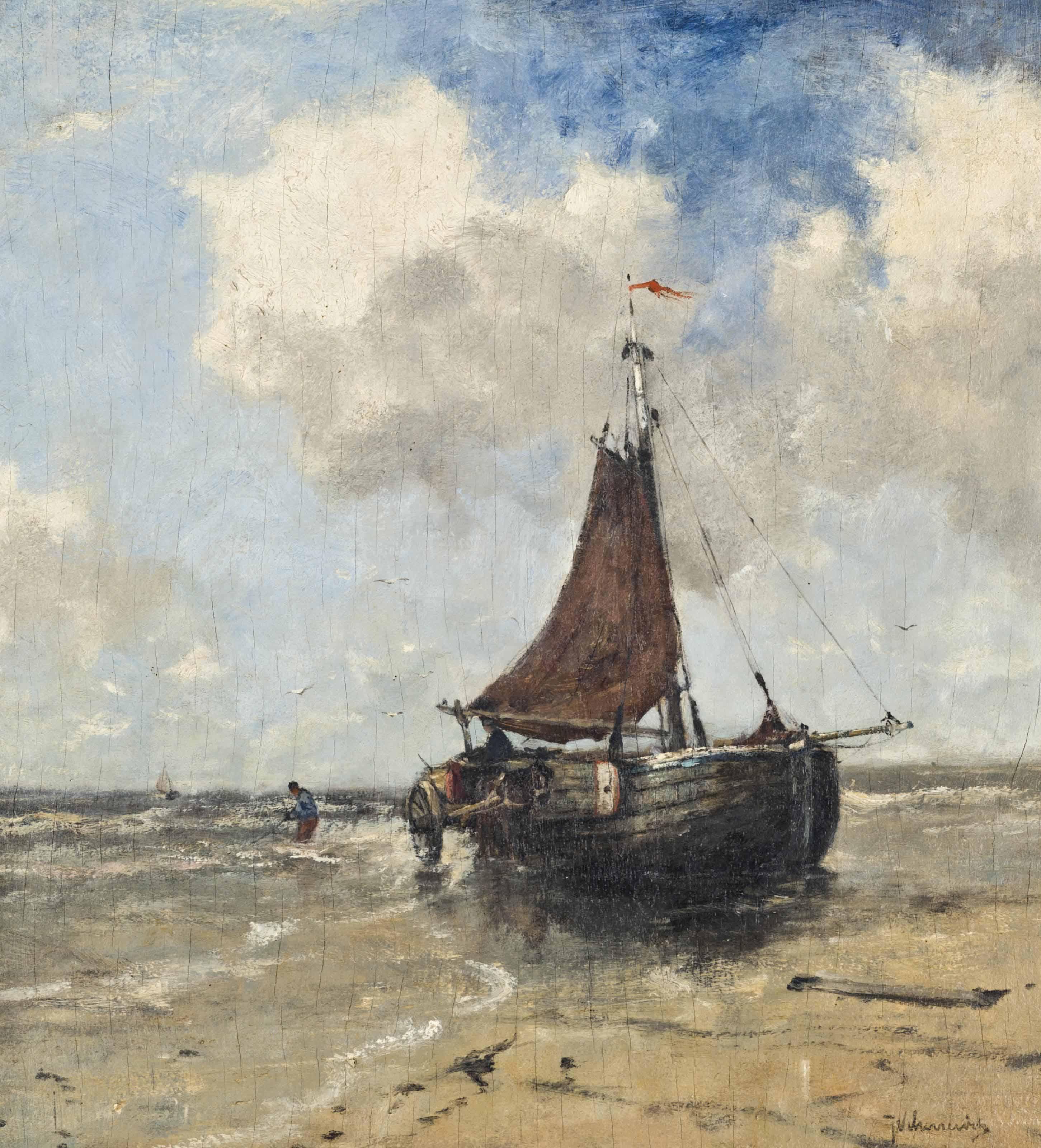 Johan Frederik Cornelis Scherrewitz - Landing The Day\'S Catch