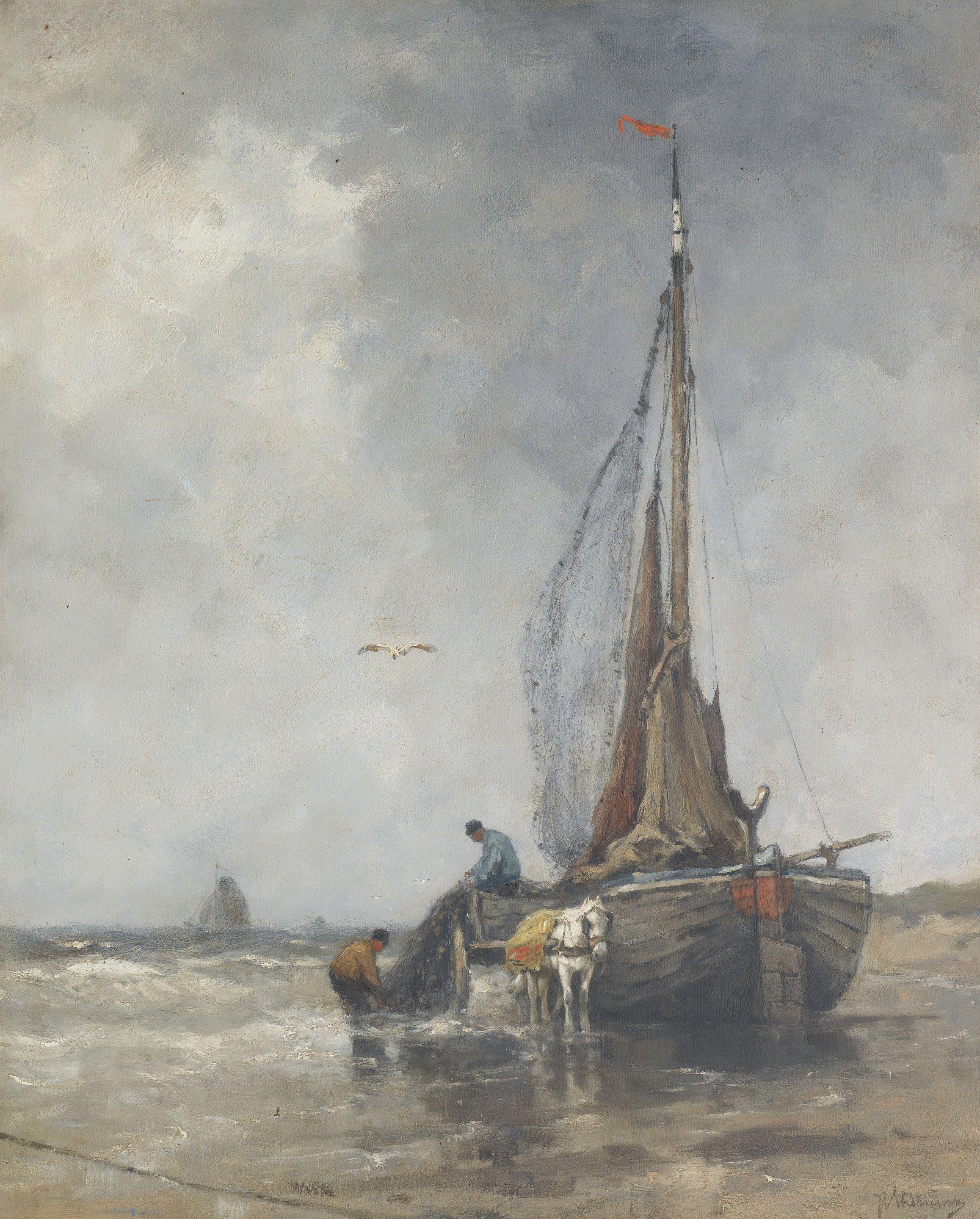 Johan Frederik Cornelis Scherrewitz - Unloading the boat