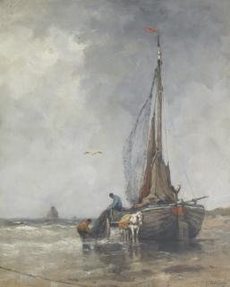 Johan Frederik Cornelis Scherrewitz - Unloading the boat