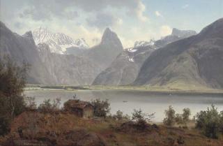 Johan Fredrik Eckersberg - A Peasant\'S Shack Before A Norwegian Fjord