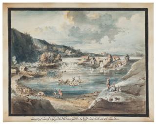 Johan Fredrik Martin - Ten scenes from the waterfalls at Trollhättan, Sweden.