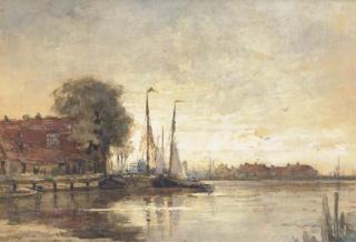 Johan Hendrik Van Mastenbroek - Avond in Volendam