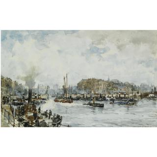 Johan Hendrik Van Mastenbroek - Dutch a View Of The Boompjes, Rotterdam