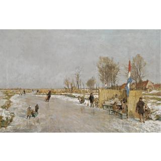 Johan Hendrik van Mastenbroek - Dutch \'Ijsvreugde Op Holland\'S Vaarten\' (Winter Fun On A Dutch Canal)