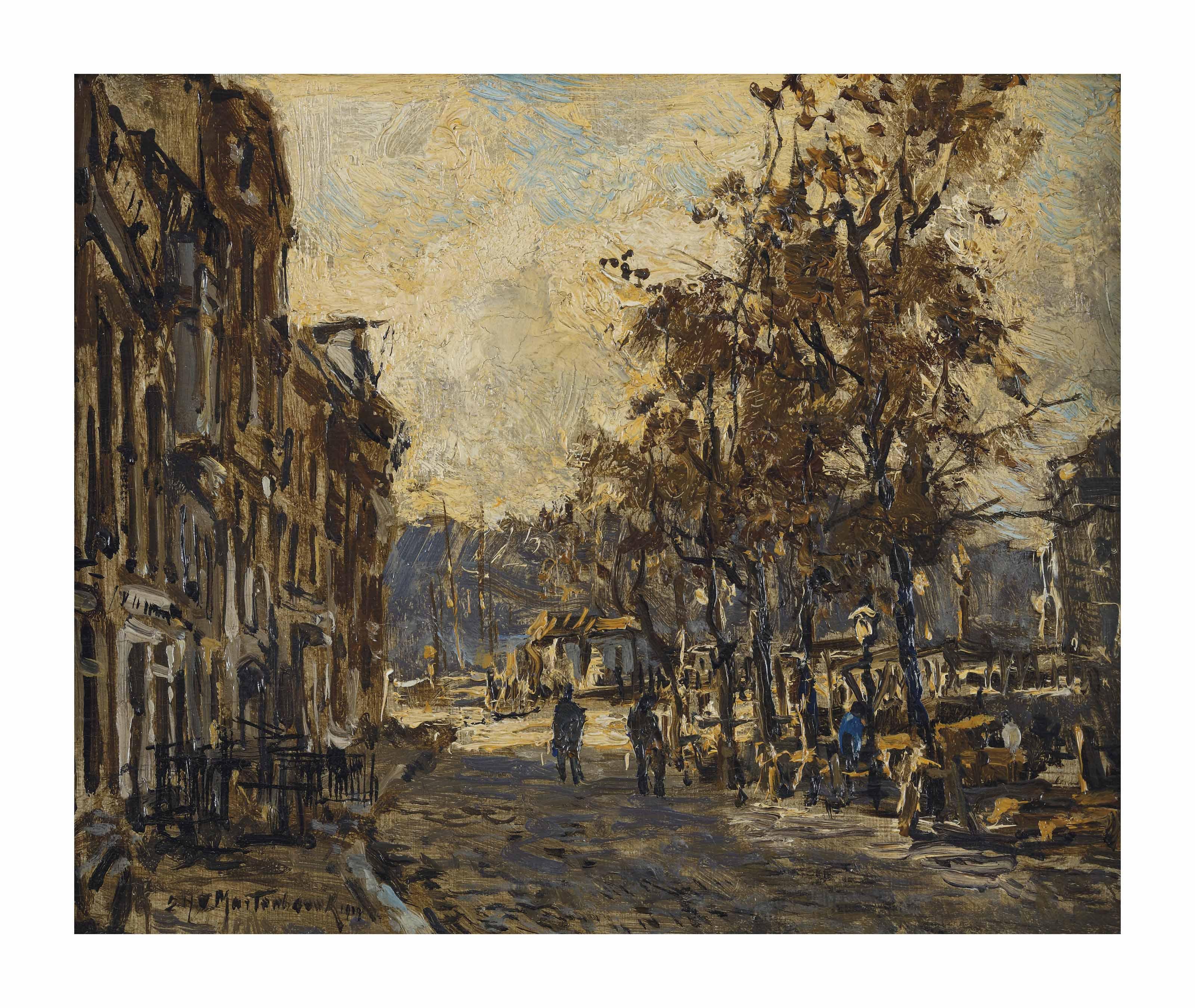 Johan Hendrik Van Mastenbroek - Havenkant: a sunlit harbour