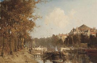 Johan Hendrik van Mastenbroek - The Wijnhaven and the construction of the Regentessebrug in 1899, Rotterdam