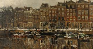 Johan Hendrik van Mastenbroek - Zuidblaak te Rotterdam: a view of the Zuidblaak in winter, Rotterdam