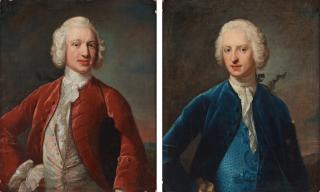 Johan Henrik Scheffel - Potrait, a pair. Depicting the brothers Christer Gustaf Fleming (1727-1748) and Axel Fleming (1728-1825)