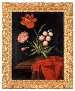 Johan Johnsen - Still life with flower in a glass vase