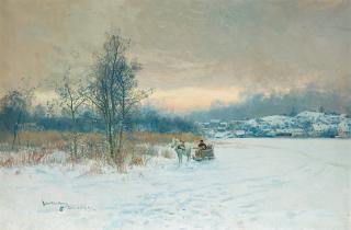 Johan Kindborg - Winter scene from Sickla sund, Stockholm