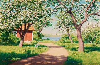 Johan Krouthén - Blossoming apple trees