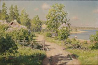 Johan Krouthén - Sommaridyll med pickande höns