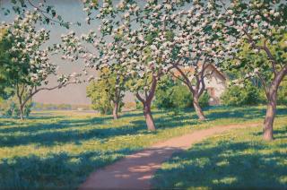 Johan Krouthén - Summer landscape with fruit trees in flower
