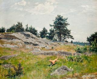 Johan Krouthén - Summer landscape with hunter