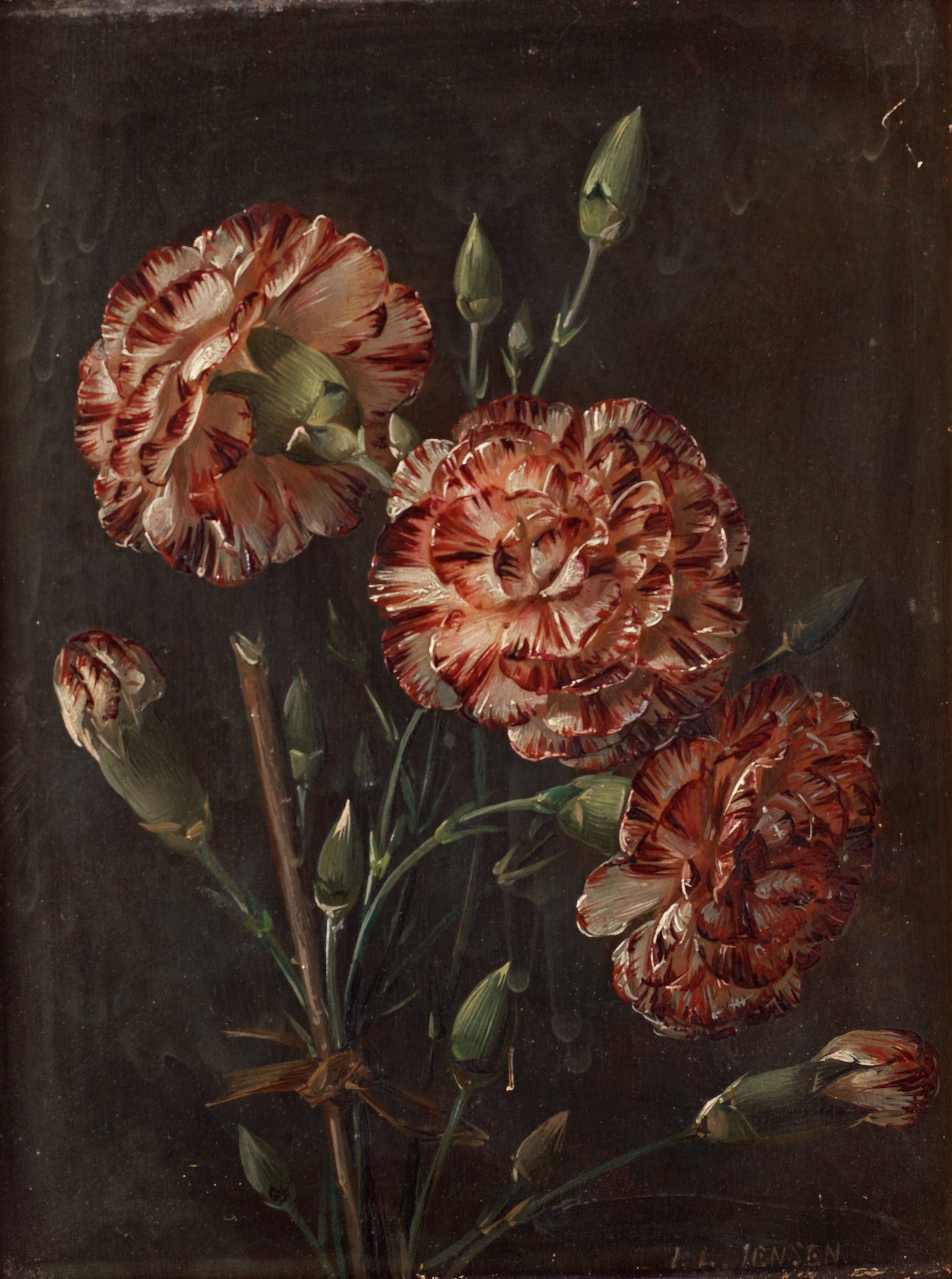 Johan Laurentz Jensen - Still life with carnations