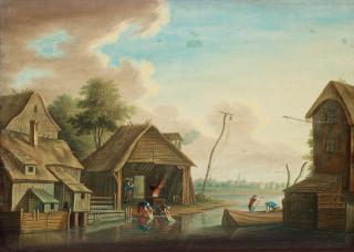 Johan Philip Korn - Landscape with figures