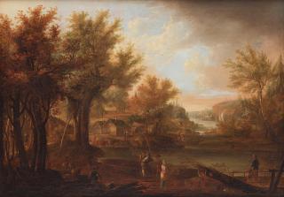 Johan Philip Korn - Landscape with figures
