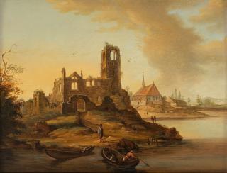Johan Sevenbom - Landscape with ruins of a church.