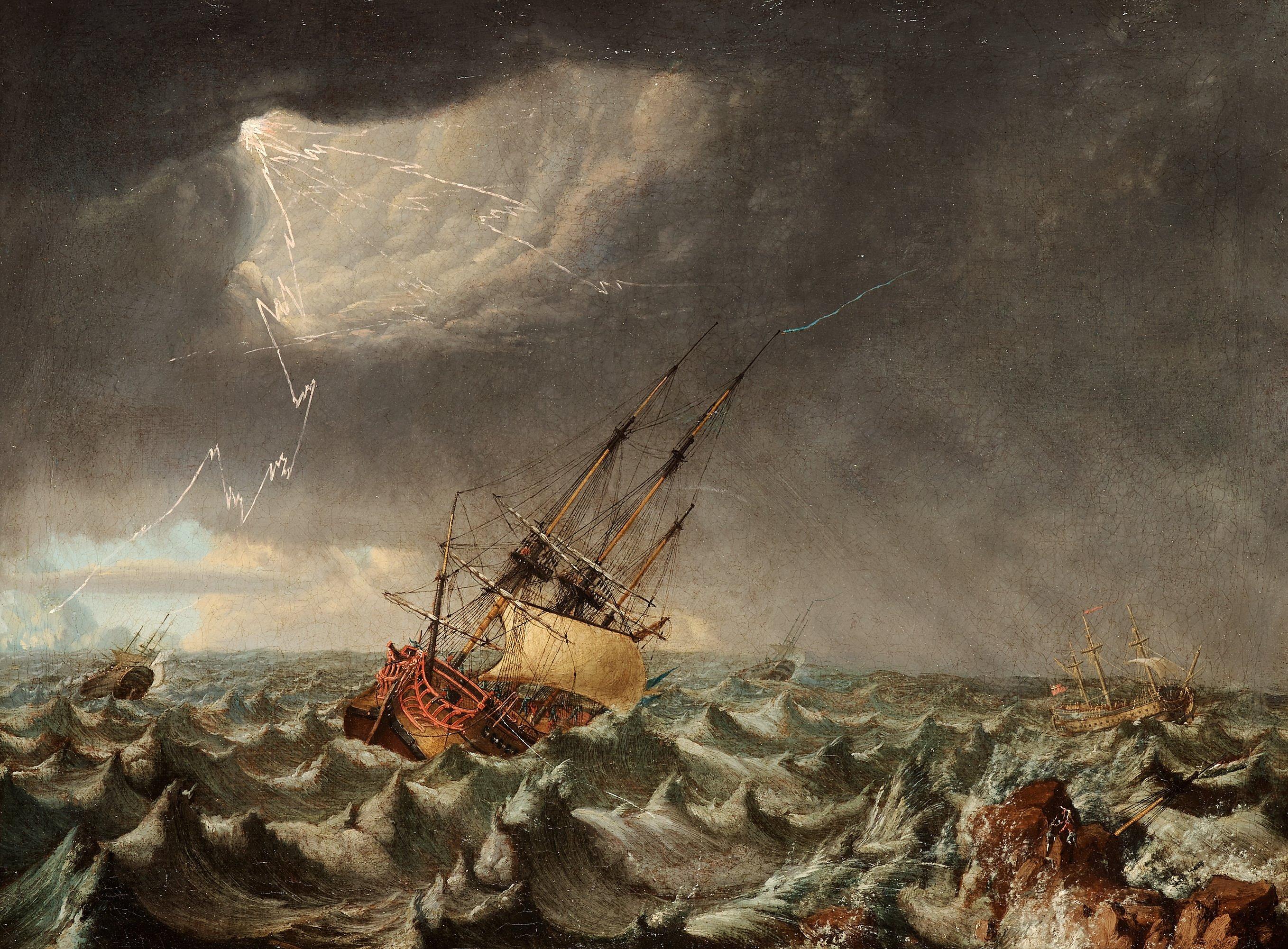 Johan Tietrich Schoultz - A Ship in storm
