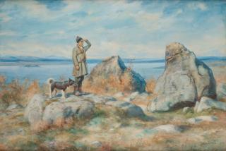 Johan Tirén - Sami boy with dog