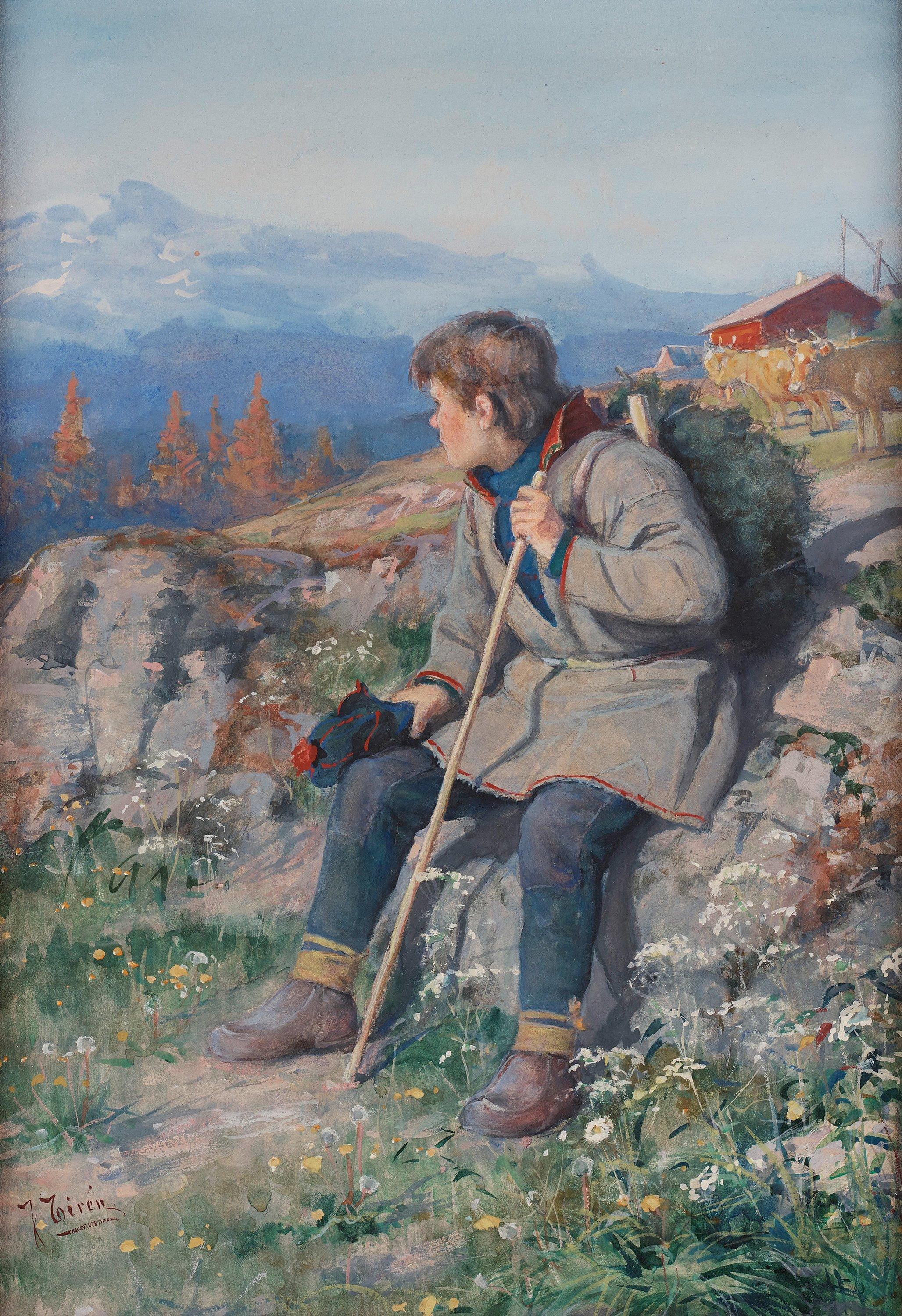 Johan Tirén - Sápmi boy in a mountain landscape