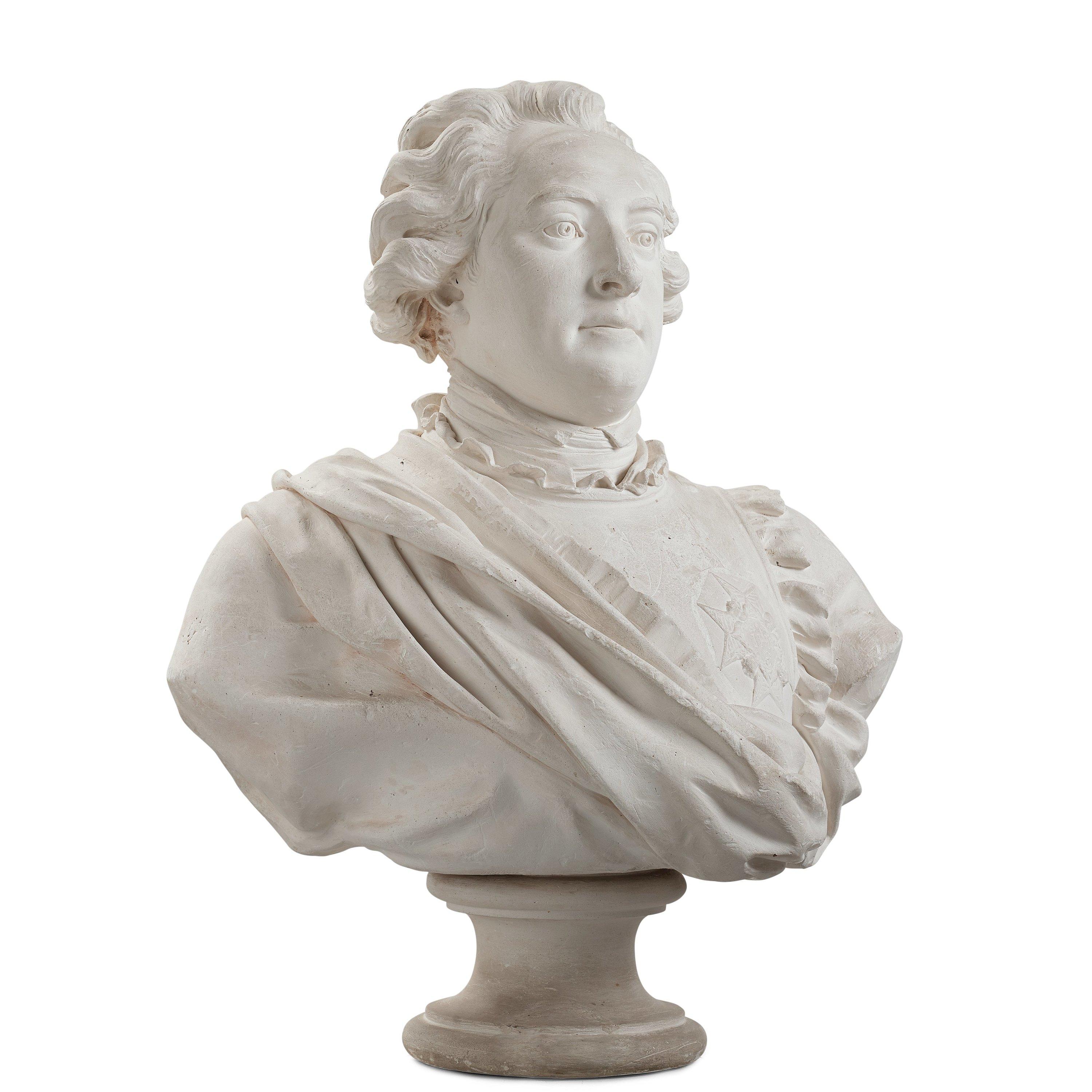 Johan Tobias Sergel - A plaster late Gustavian bust of Gustaf Adolf Reuterholm (1756-1813) 1795.