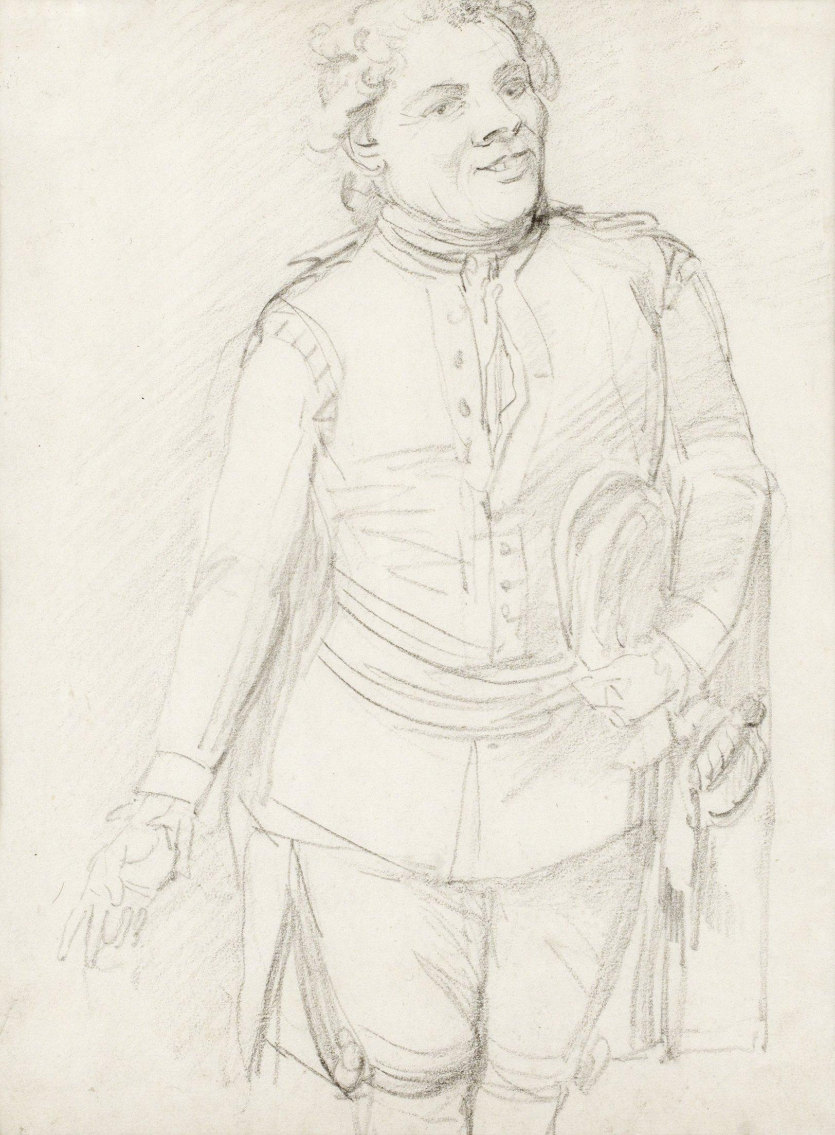 Johan Tobias Sergel - Porträtt av monsieur De la Bourdonniére i den svenska dräkten