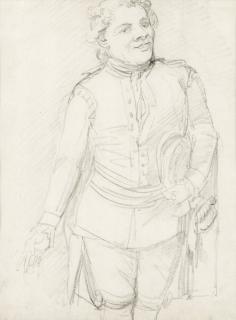 Johan Tobias Sergel - Porträtt av monsieur De la Bourdonniére i den svenska dräkten