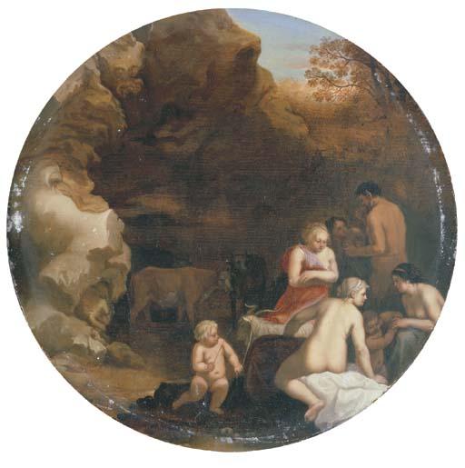 Johan Van Haensbergen - Nymphs and satyrs in a grotto