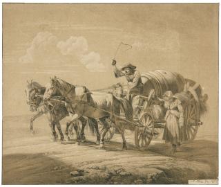 Johann Adam Klein - 13 Bll.: Fuhrwerke – Reiter – Pferde – Rinder – Ziegen – Hunde.