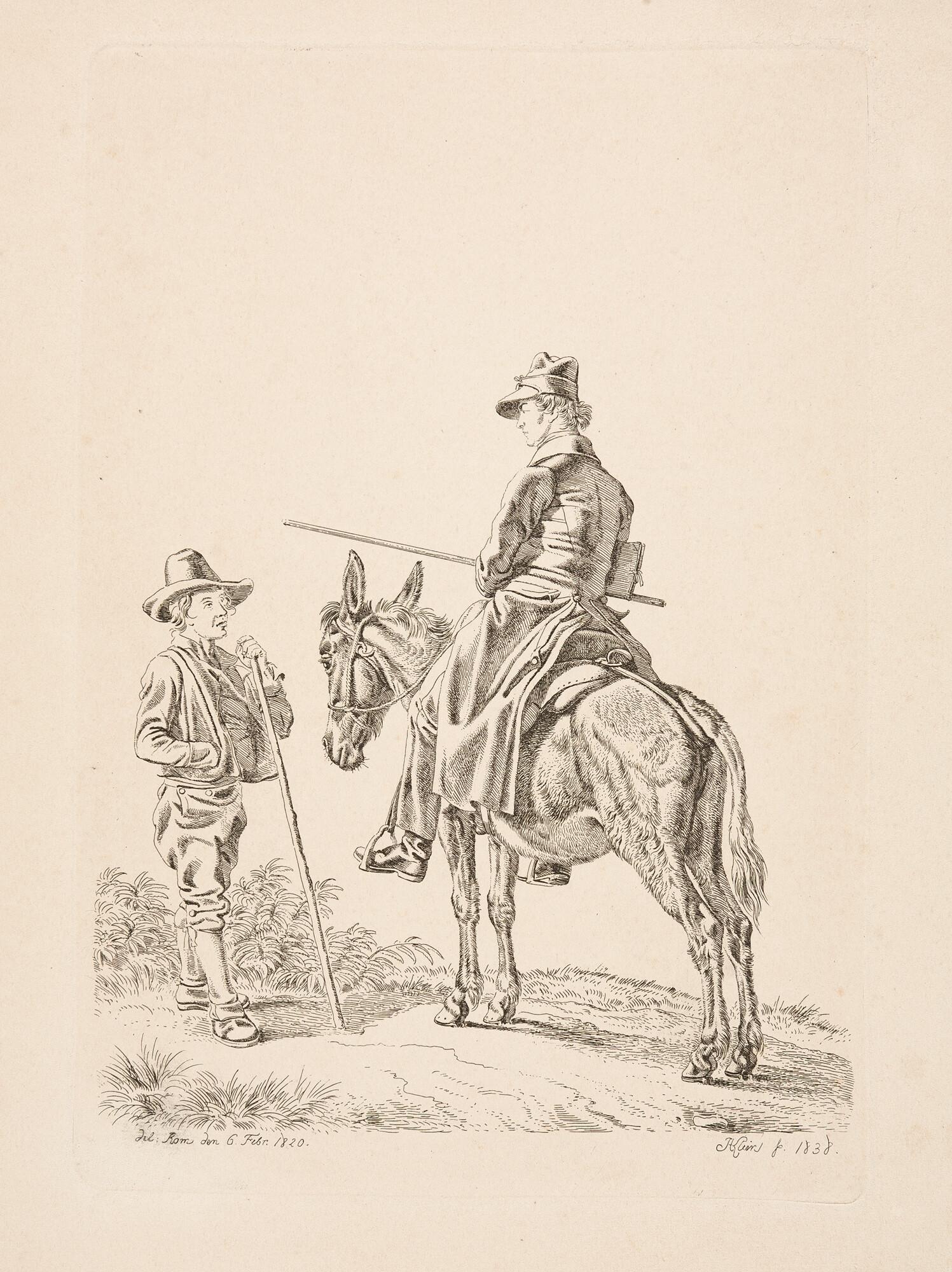 Johann Adam Klein - 2 Bll.: Der Kunstfreund Harzen in Hamburg.