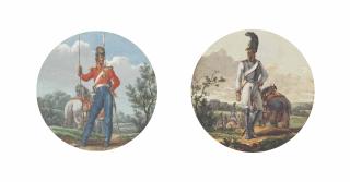 Johann Adam Klein - A Prussian Lancer; A Prussian Cuirassier; And A Prussian Dragoon