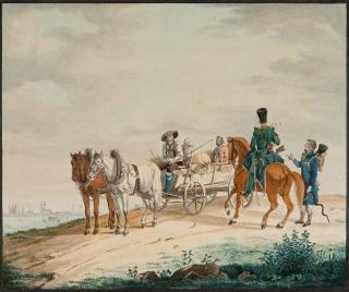 Johann Adam Klein - Begegnung auf der Landstraße vor München.