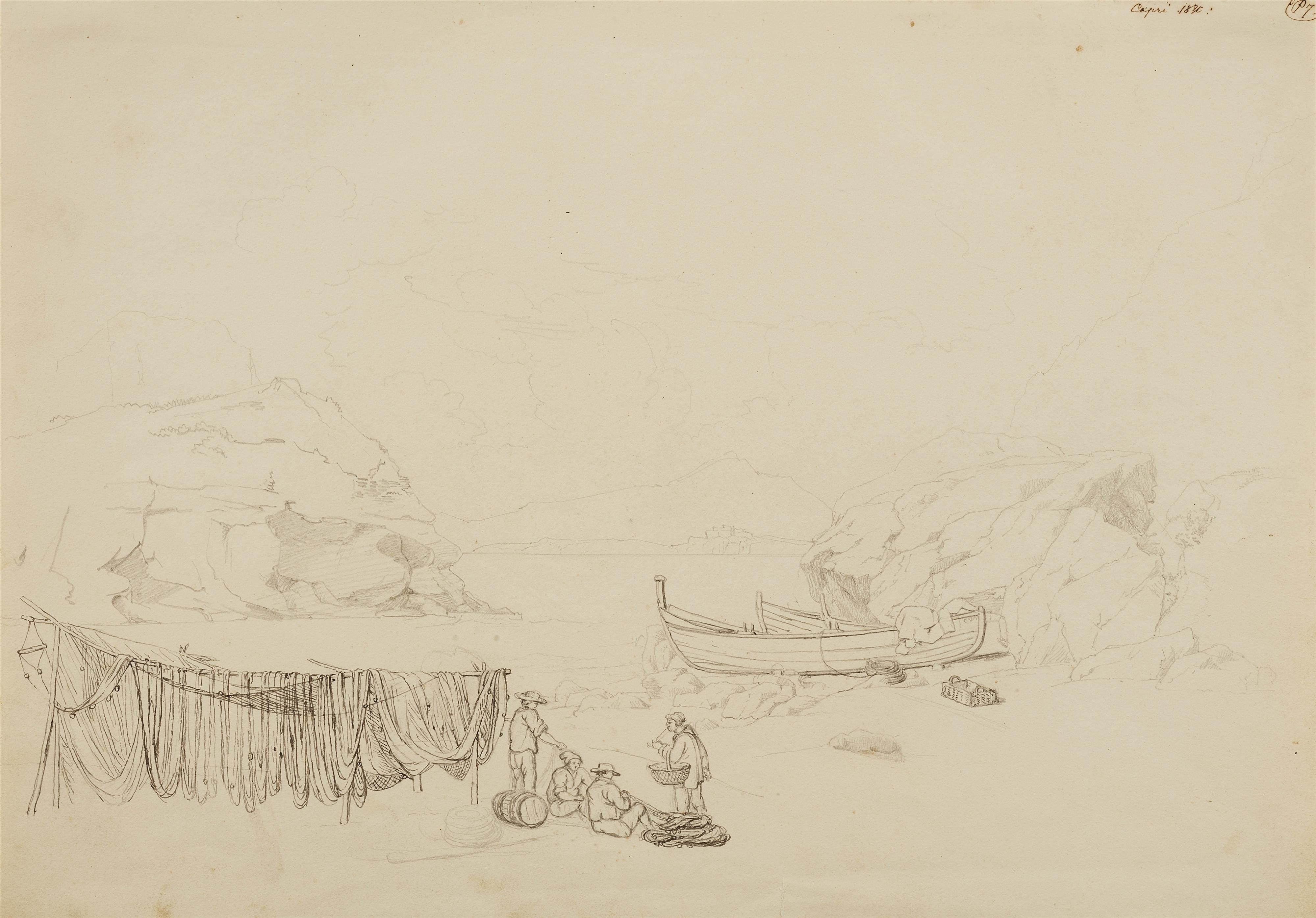 Johann Adam Klein - Fischer in einer Bucht auf Capri