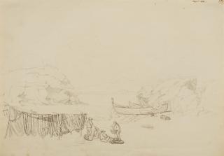 Johann Adam Klein - Fischer in einer Bucht auf Capri