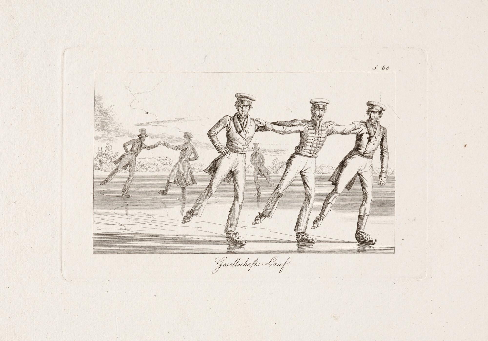 Johann Adam Klein - Folge von 6 Bll.: Der Eislauf oder das Schlittschuhfahren.