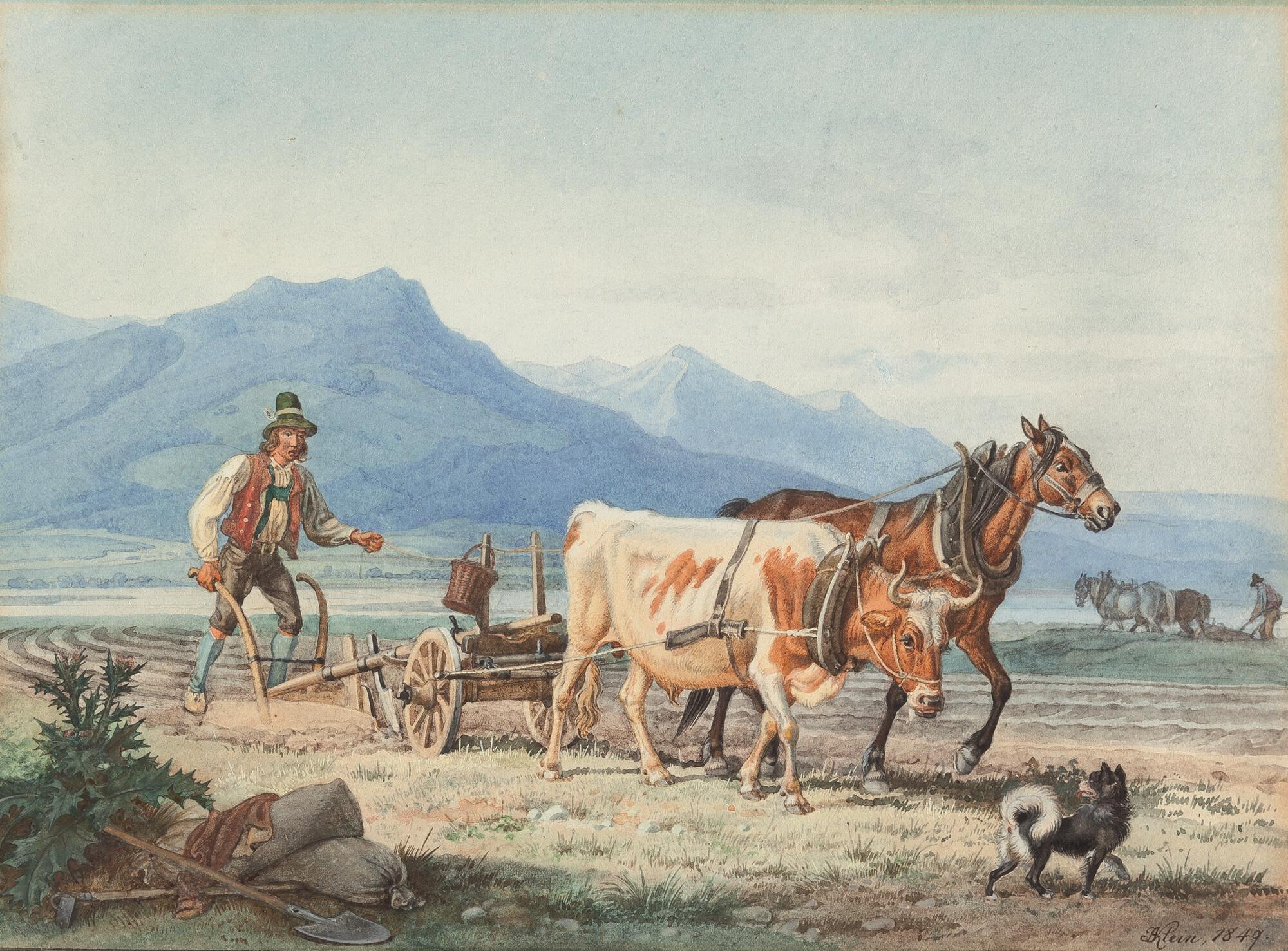 Johann Adam Klein - Pflügender Bauer