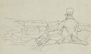 Johann Adam Klein - Zugeschrieben - Zeichner am Fluss