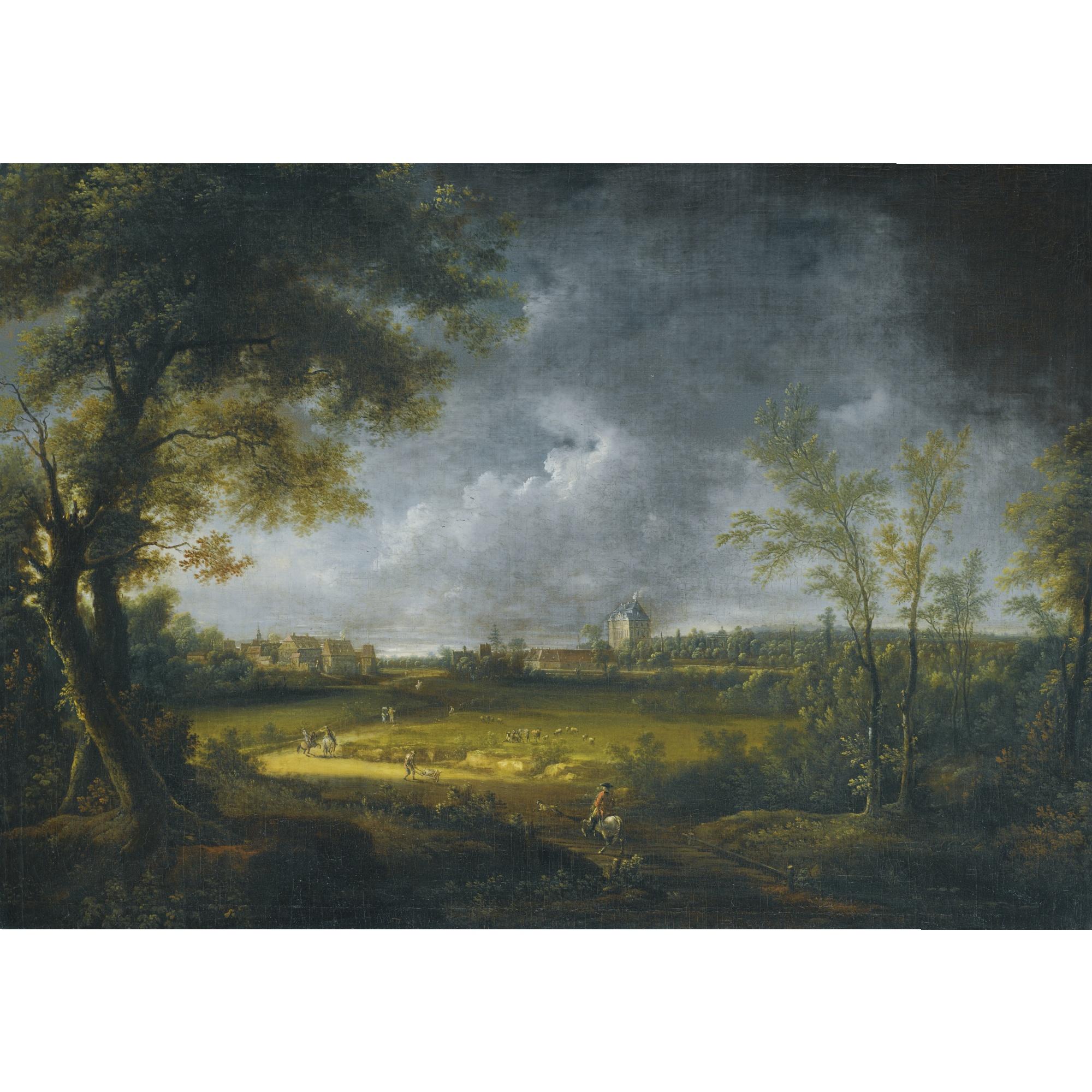 Johann Alexander Thiele - A Panoramic View Of A Valley With The Schloss Tiefenau In The Far Distance