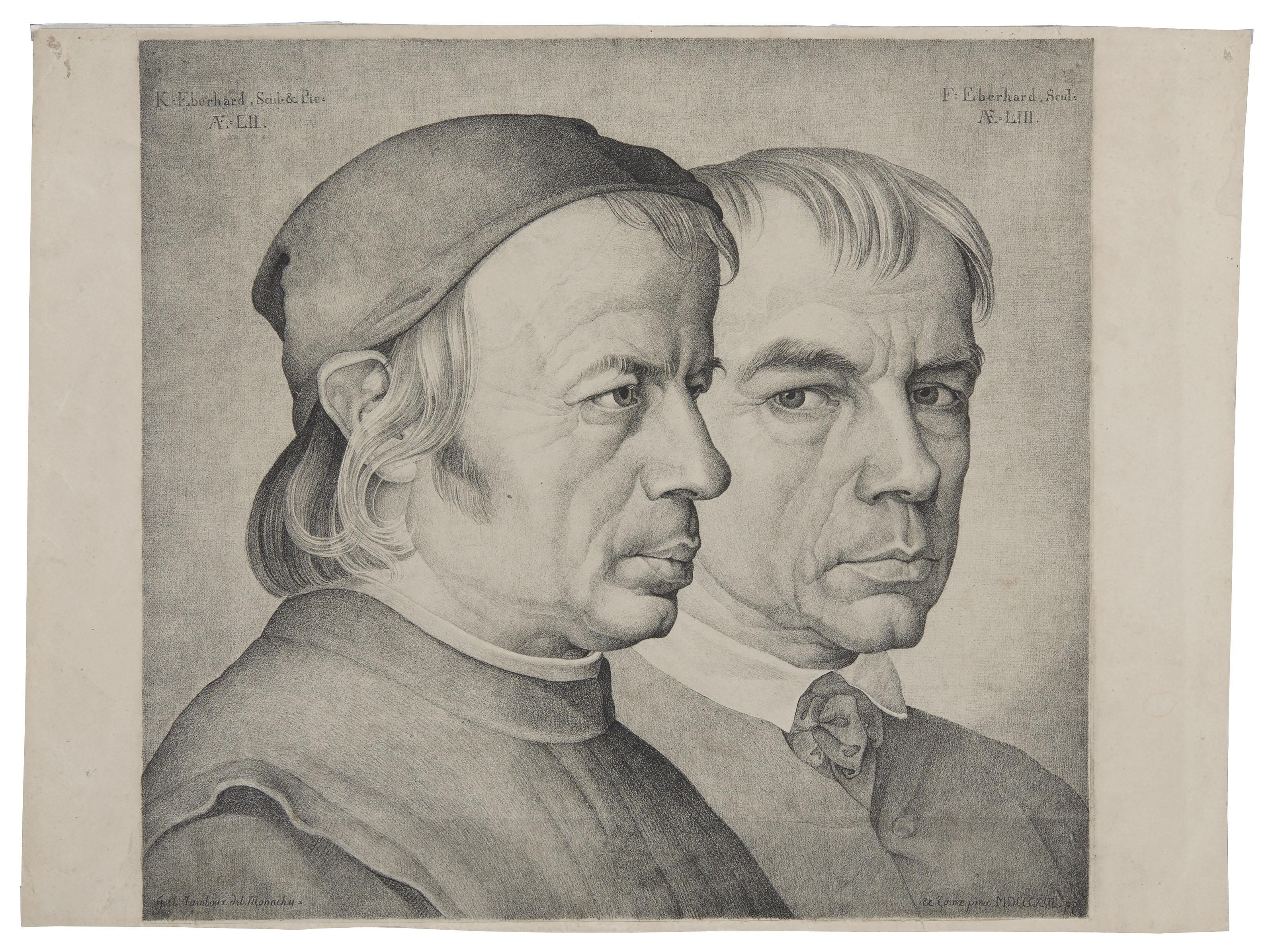 Johann Anton Ramboux - Double Portrait of the Painter Konrad Eberhard and his Brother Franz