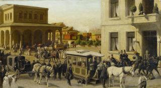 Johann Arthur Severin Nikutowski - »Am Bergisch-Märkischen Bahnhof in Düsseldorf«.