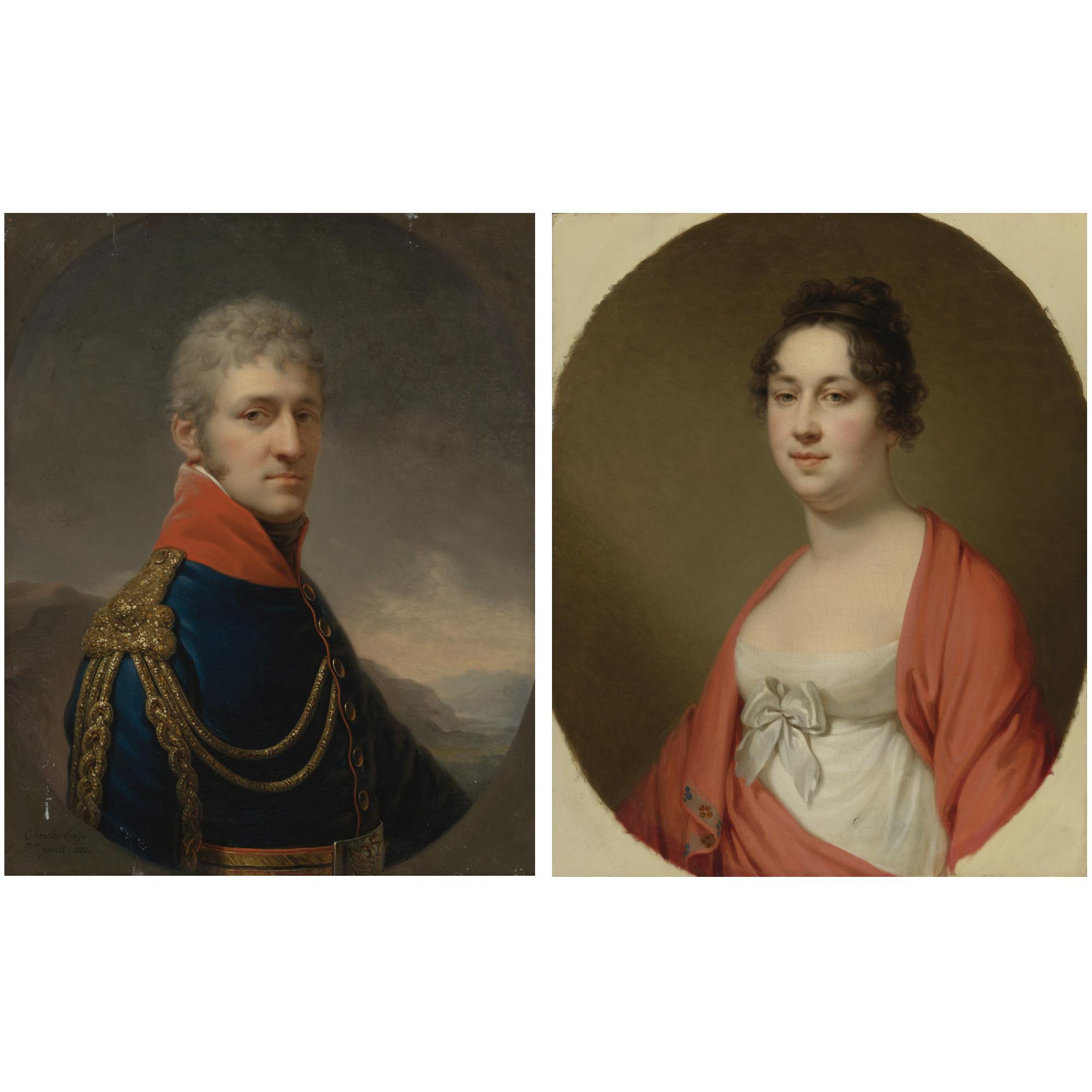 Johann Baptist Lampi the Younger - Portrait Of Anton Josef Edler Von Leeb (June 13, 1769-December 6, 1837), Mayor Of Vienna, 1835-1837; Portrait Of Theresia Von Leeb (1775-1846)