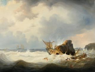 Johann Baptist Weiss - Schiffbruch vor der Küste