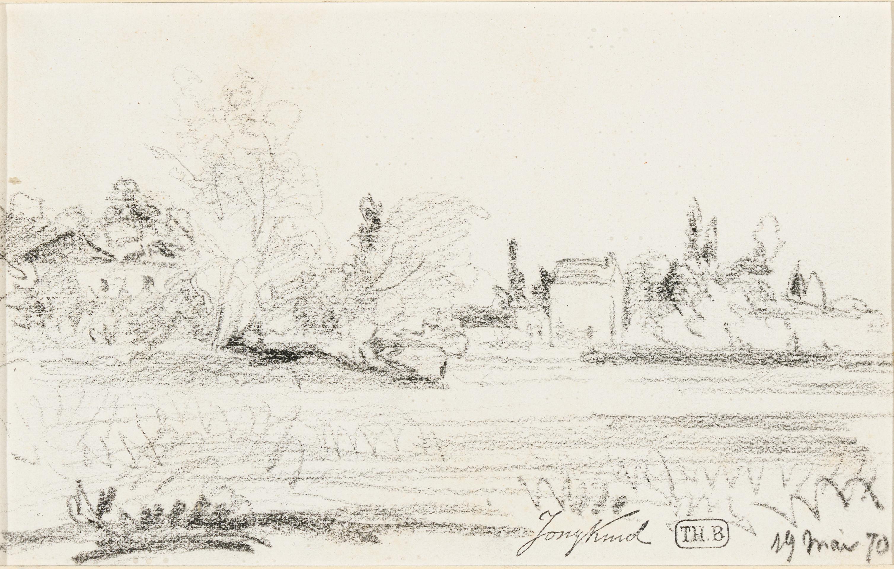 Johann Barthold Jongkind - Landschaft mit Häusern.