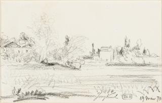 Johann Barthold Jongkind - Landschaft mit Häusern.