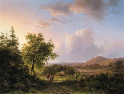 Johann Bernard Klombeck - Figures on a country road