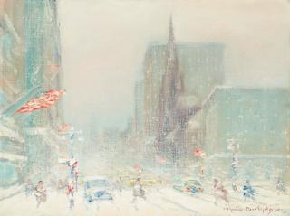 Johann Berthelsen - 5th Ave. Looking South from 56th St., Presbyterian Church
