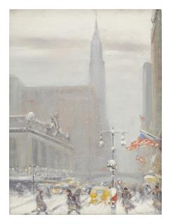 Johann Berthelsen - Forty Second Street Looking East With Grand Central Station On The Left And The Chrysler Building On Lexington Avenue In The Distance