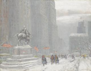 Johann Berthelsen - Grand Army Plaza With Statue Of General Sherman