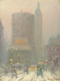 Johann Berthelsen - Snow Storm in New York (Looking North Toward the Empire State Building)